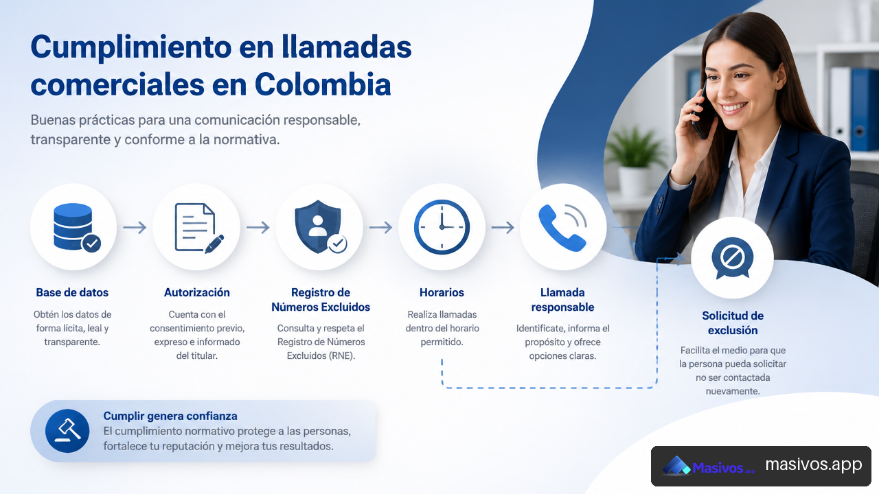 Controles de cumplimiento para llamadas comerciales y Registro de Números Excluidos