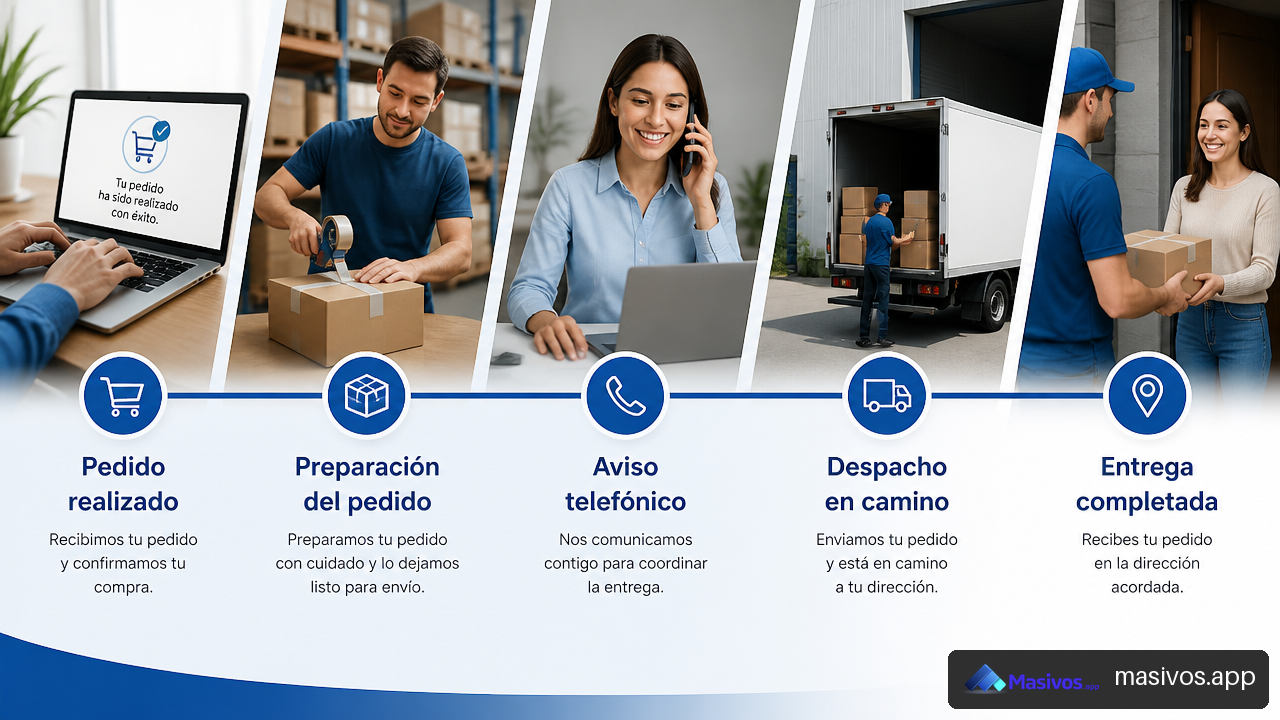 Proceso de llamadas automáticas para avisos de pedidos y entregas