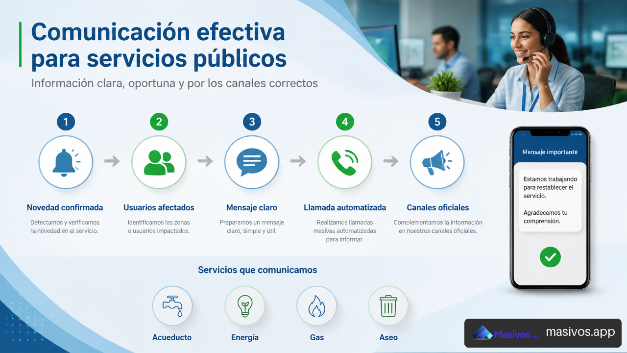 Proceso de llamadas masivas para avisos de servicios públicos