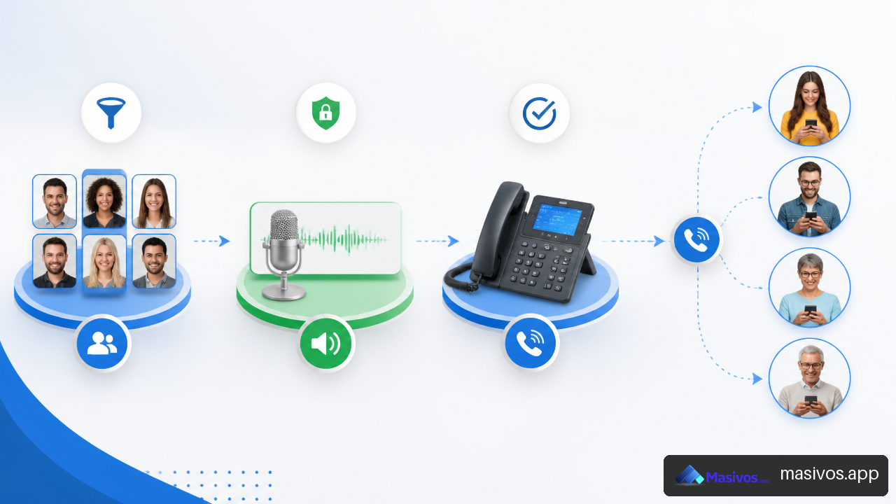 Proceso de una campaña de Call Blasting o Voice Broadcasting