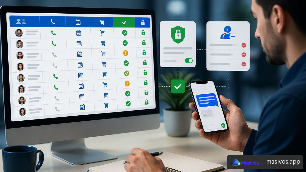 Proceso de validación de datos y privacidad para campañas de SMS personalizados