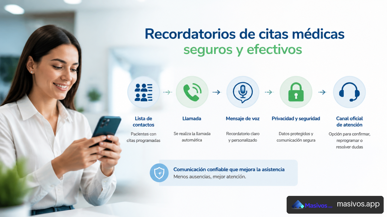 Proceso seguro de llamadas automatizadas para recordatorios médicos